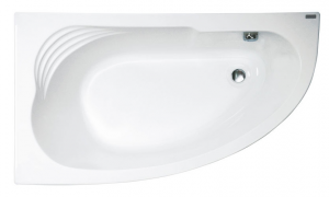 Акриловая асимметричная ванна Jika  DELICIA 140 х 80, белая,левая с м/к и сифоном